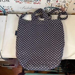 Super cute BAGGU navy with white polka dots tote